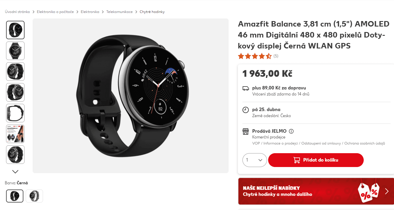 Chytré hodinky Amazfit Balance