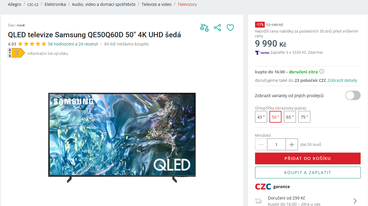 4K Smart TV, Atmos, 127cm, Samsung