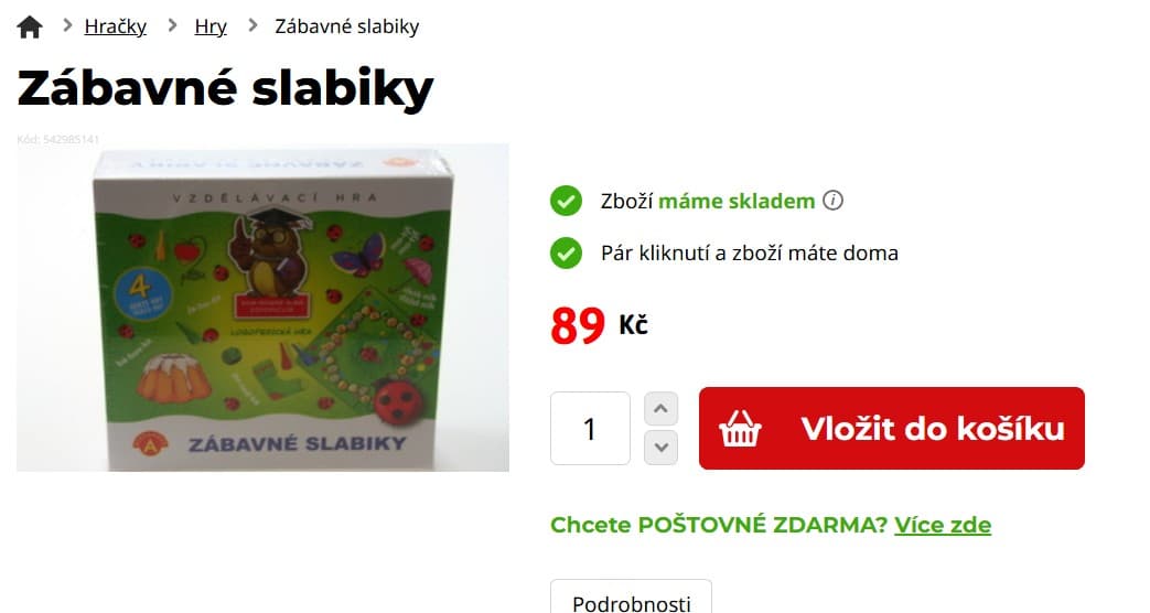 Desková hra Zábavné slabiky