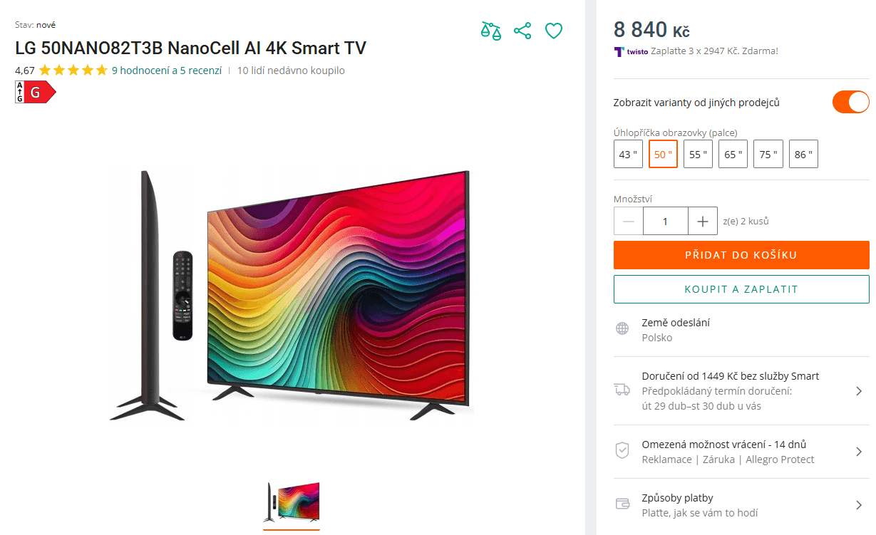 4K Nanocell, Smart TV, 126 cm LG