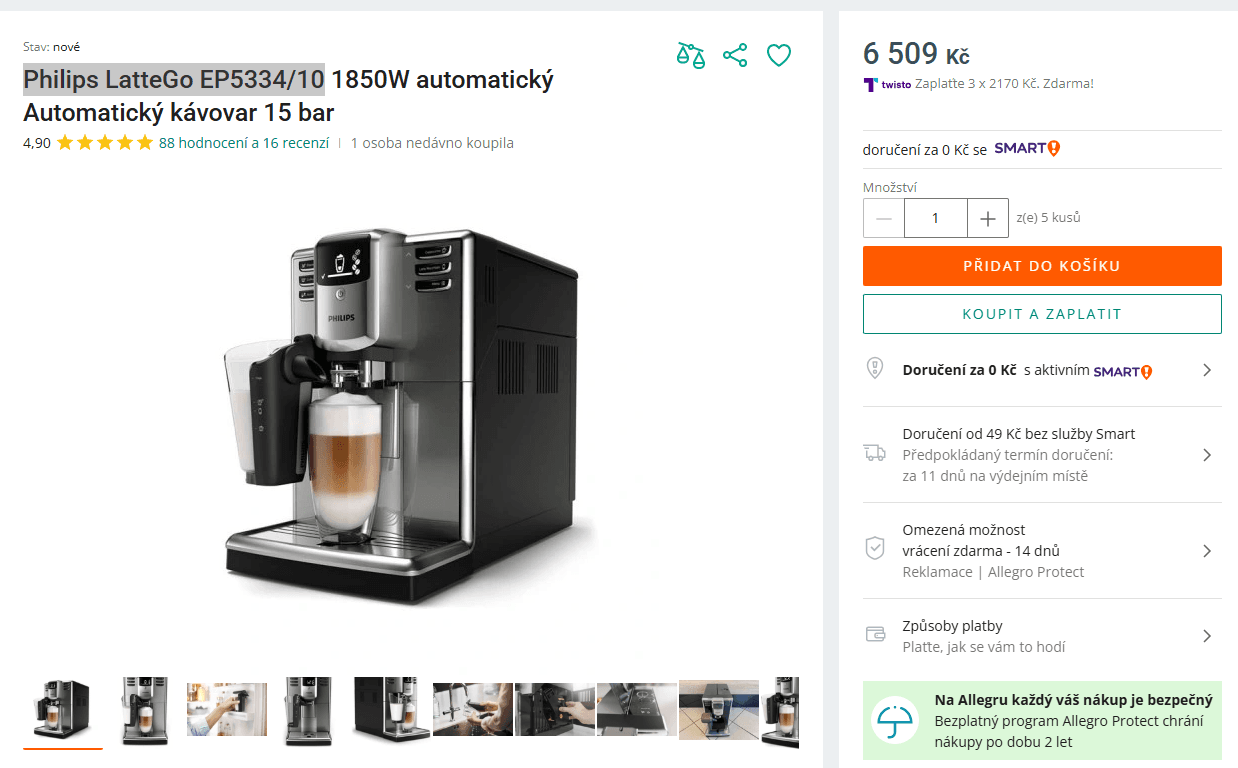 Espresso Philips EP5334