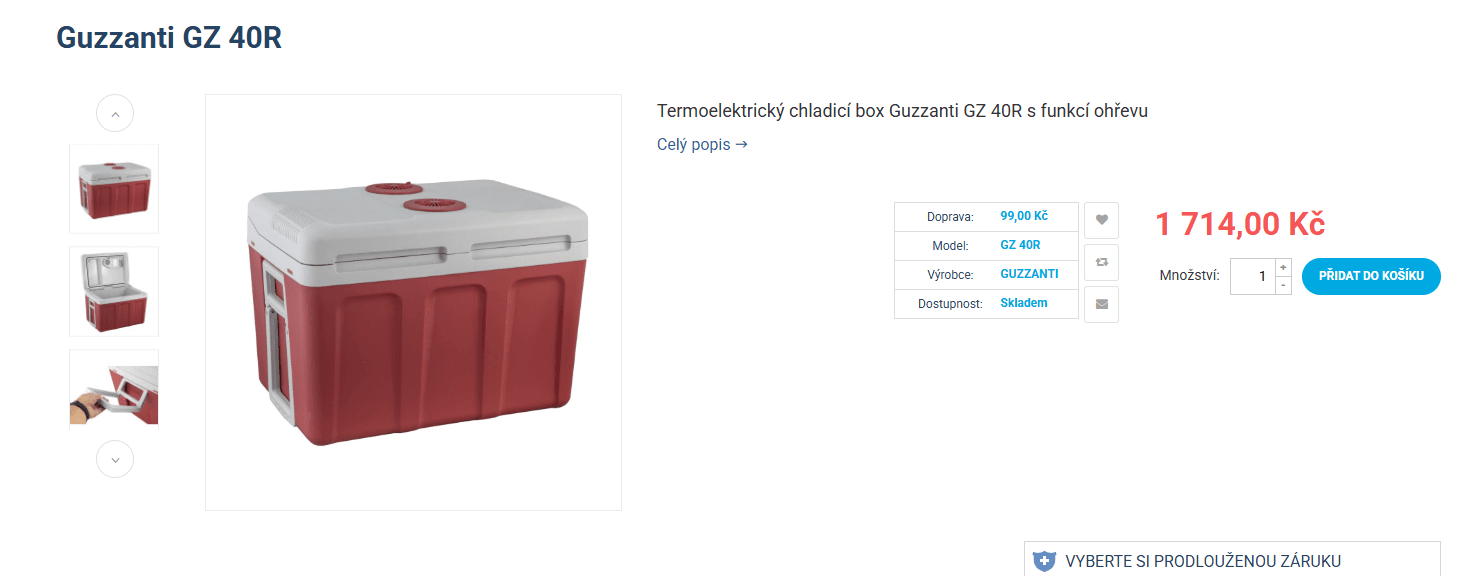Autochladnička Guzzanti 40 l., ohřev
