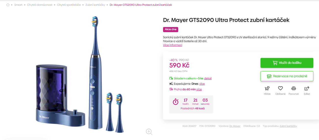 El. zubní kartáček + UV stanice Dr.Mayer