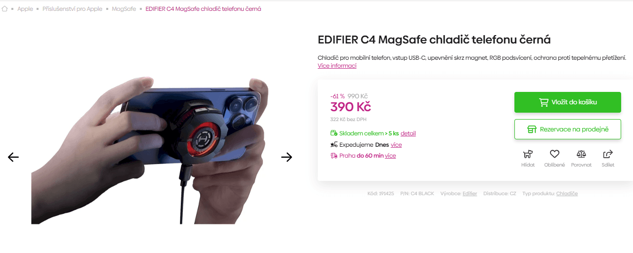 Aktivní chlazení pro telefon EDIFIER