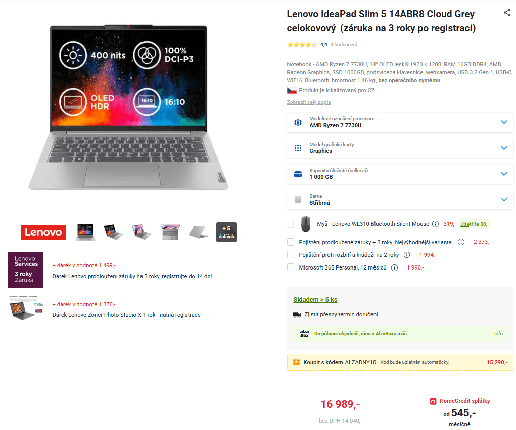 Lenovo 4,5GHz, 16/1000GB, 14" OLED