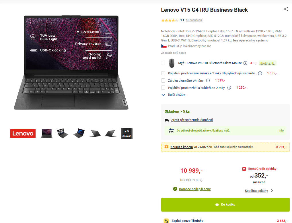 Lenovo i5 4,6GHz, 16/512GB, 15,6"