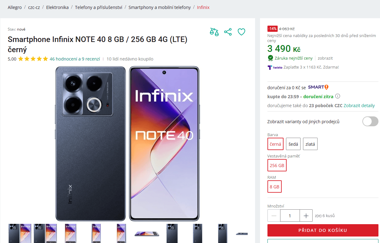 Infinix 8x 2,2GHz, 8GB RAM, 6,78", 256GB