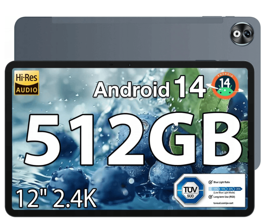 Tablet Doogee 8x2,2GHz, 8/512, 12", výbava