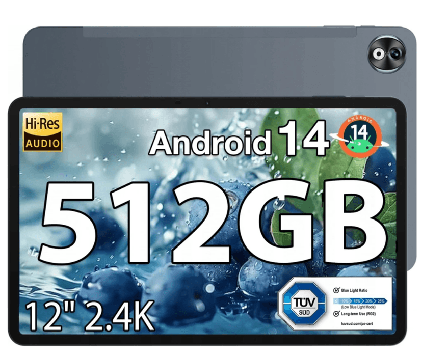 Tablet Doogee 8x2,2GHz, 8/512, 12", výbava