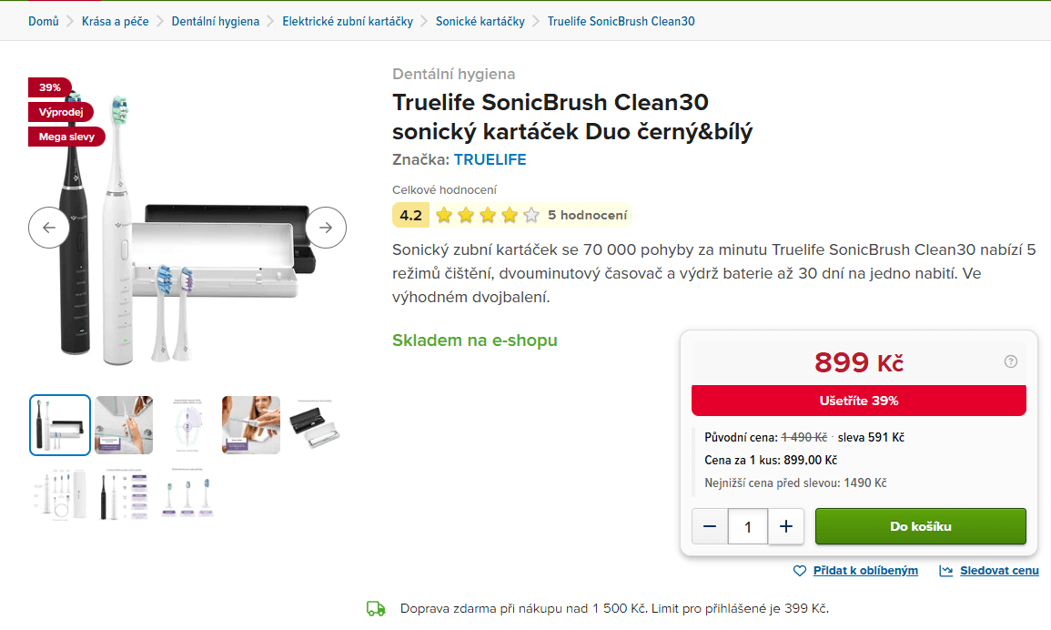 2 el. zubní kartáčky Truelife, sonic