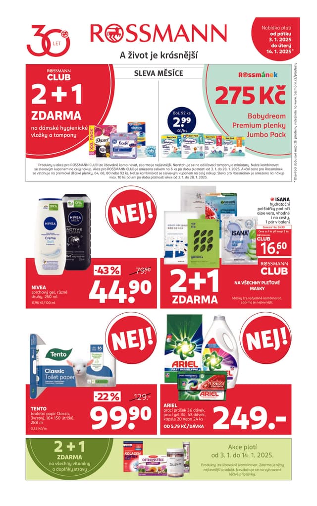 Rossmann drogerie leták 3.-14.1.