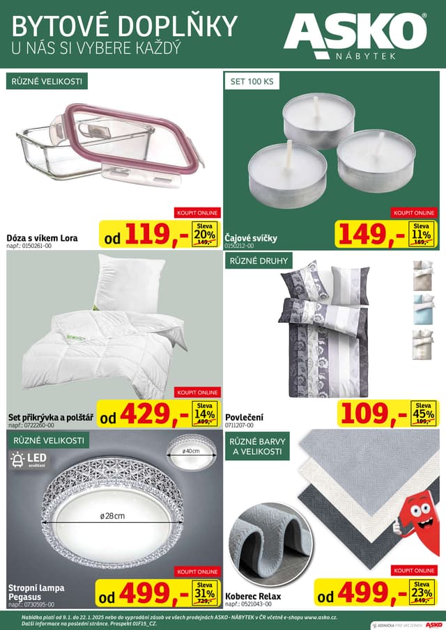 Asko nábytek leták Doplňky 9.-22.1.