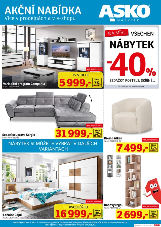 Asko nábytek leták 9.-22.1.