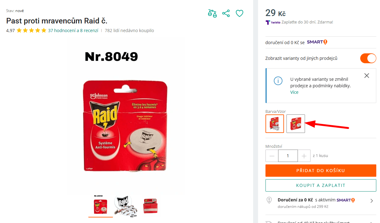 Raid insekticidní nástraha na mravence 1 ks