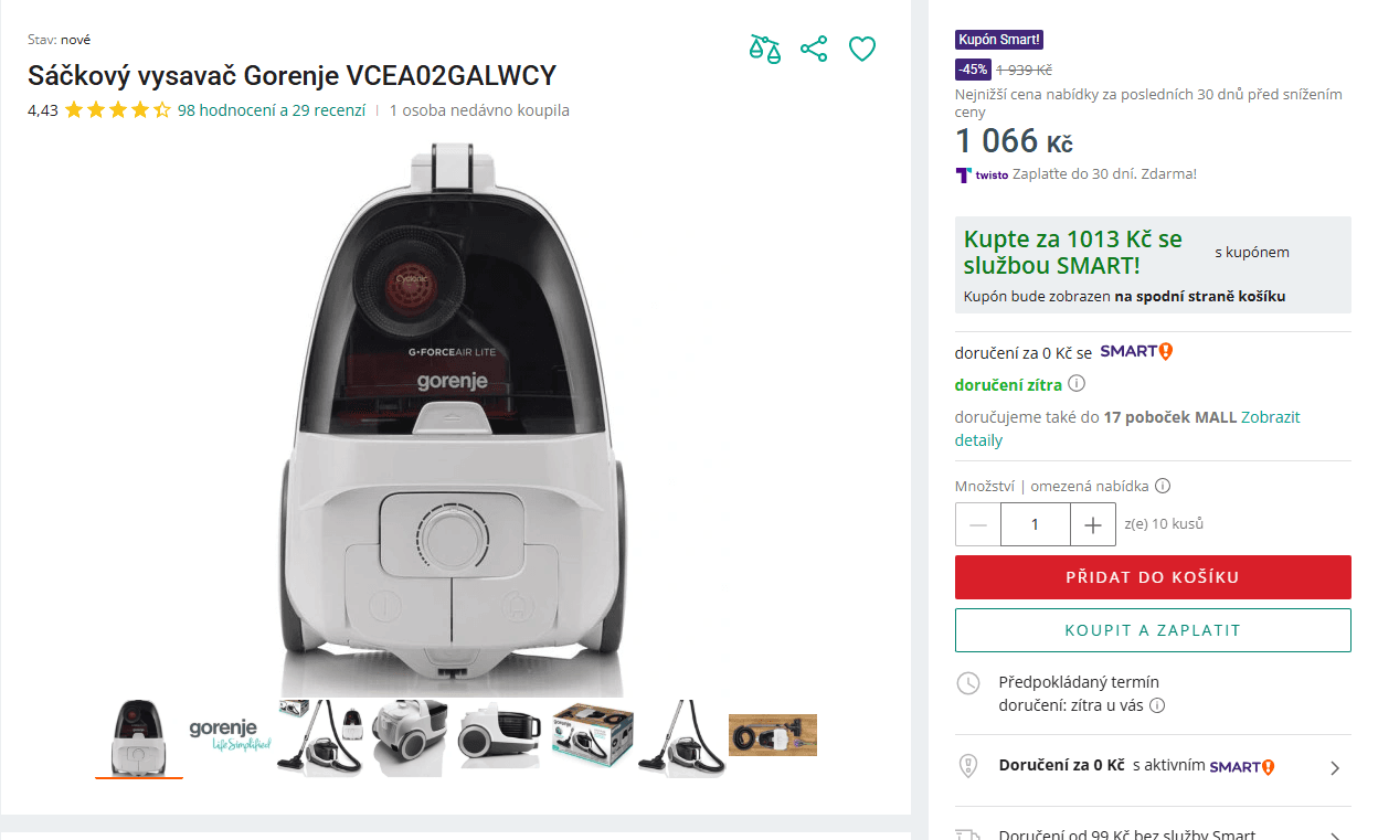 Bezsáčkový vysavač Gorenje
